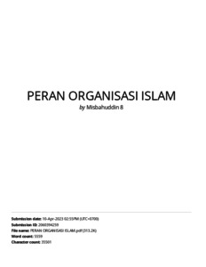 Peran Organisasi Islam Di Indonesia Dalam Pengembangan Dan Penegakan ...